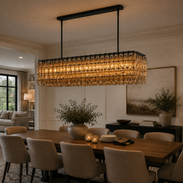 Lunavera Smoke Glass Rectangular Chandelier 54