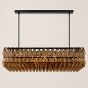 Lunavera Smoke Glass Rectangular Chandelier 54