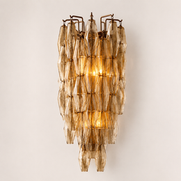 Lunavera Smoke Glass Wall Sconce 30”H