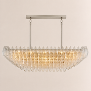 Lunavera Tiered Clear Glass Rectangular Chandelier 54”W