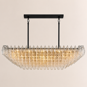Lunavera Tiered Clear Glass Rectangular Chandelier 54”W