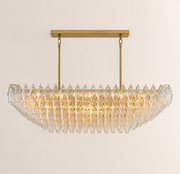 Lunavera Tiered Clear Glass Rectangular Chandelier 54”W