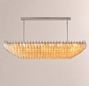 Lunavera Tiered Clear Glass Rectangular Chandelier 72“W