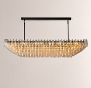 Lunavera Tiered Clear Glass Rectangular Chandelier 72“W