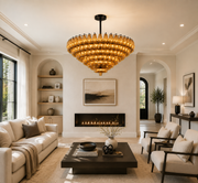 Lunavera Tiered Smoke Glass Round Chandelier 37“ D
