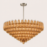 Lunavera Tiered Smoke Glass Round Chandelier 37“ D