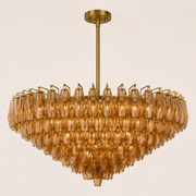Lunavera Tiered Smoke Glass Round Chandelier 37“ D