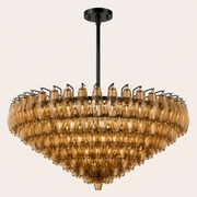 Lunavera Tiered Smoke Glass Round Chandelier 37“ D
