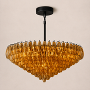Lunavera Tiered Smoke Glass Round Chandelier 47“ D