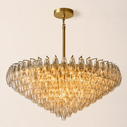 Lunavera Tiered Clear Glass Round Chandelier 47“ D