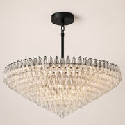 Lunavera Tiered Clear Glass Round Chandelier 60“ D