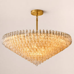Lunavera Tiered Clear Glass Round Chandelier 60“ D