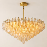 Lunavera Tiered Clear Glass Round Chandelier 37“ D