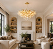 Lunavera Tiered Clear Glass Round Chandelier 47“ D