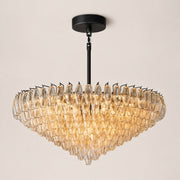 Lunavera Tiered Clear Glass Round Chandelier 47“ D