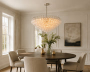 Lunavera Tiered Clear Glass Round Chandelier 37“ D