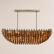 Lunavera Tiered Smoke Glass Rectangular Chandelier 54”W