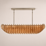 Lunavera Tiered Smoke Glass Rectangular Chandelier 72“W