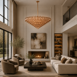 Lunavera Tiered Smoke Glass Round Chandelier 47“ D
