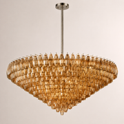 Lunavera Tiered Smoke Glass Round Chandelier 60“ D