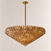Lunavera Tiered Smoke Glass Round Chandelier 60“ D