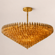 Lunavera Tiered Smoke Glass Round Chandelier 60“ D