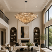 Lunavera Tiered Smoke Glass Round Chandelier 60“ D