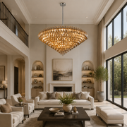 Lunavera Tiered Smoke Glass Round Chandelier 60“ D