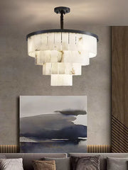 Luxurious Cascading Snow Plaster Chandelier