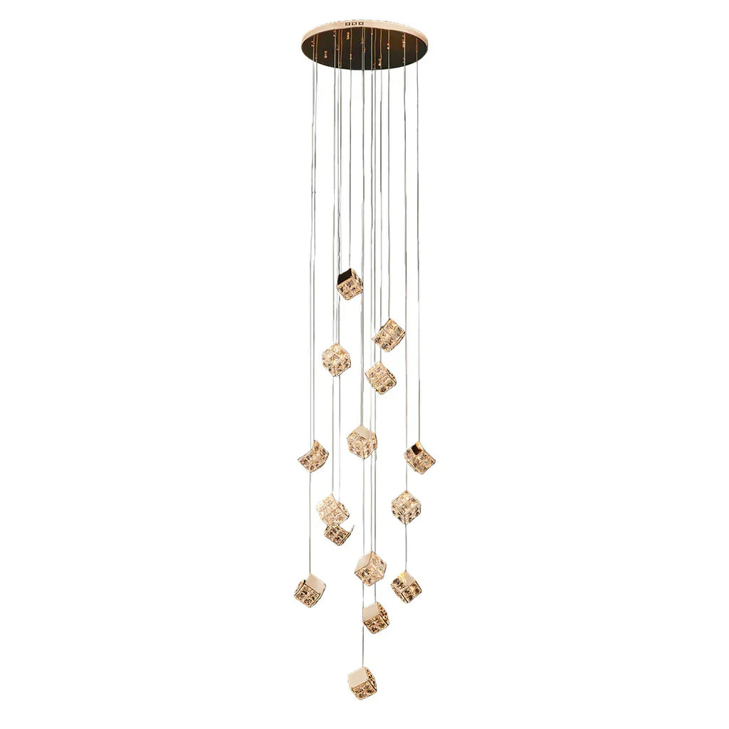 Magic Cube Crystal Staircase Chandelier