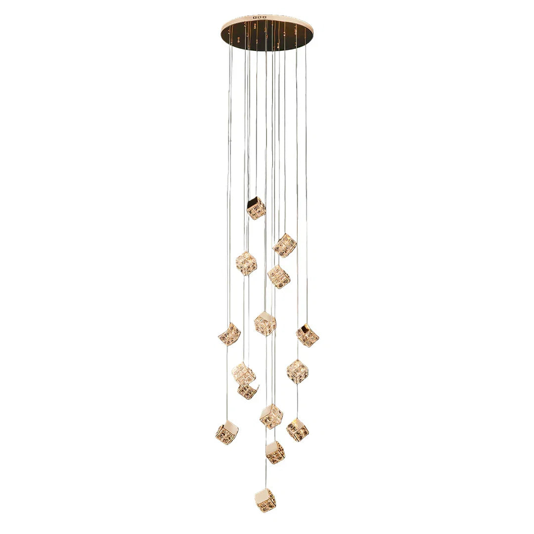 Magic Cube Crystal Staircase Chandelier
