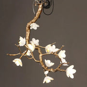 Loir Magnolia Branch & Brass Floral Chandelier