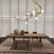 Loir Magnolia Branch & Brass Floral Chandelier