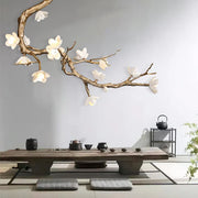 Loir Magnolia Branch & Brass Floral Chandelier