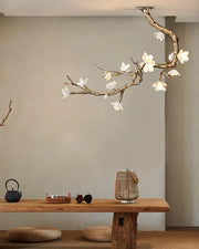 Loir Magnolia Branch & Brass Floral Chandelier