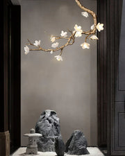 Loir Magnolia Branch & Brass Floral Chandelier