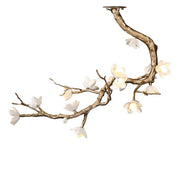Loir Magnolia Branch & Brass Floral Chandelier