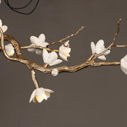 Loir Magnolia Branch & Brass Floral Chandelier