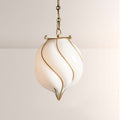 Mara Caged Opal Glass & Brass Small Pendant