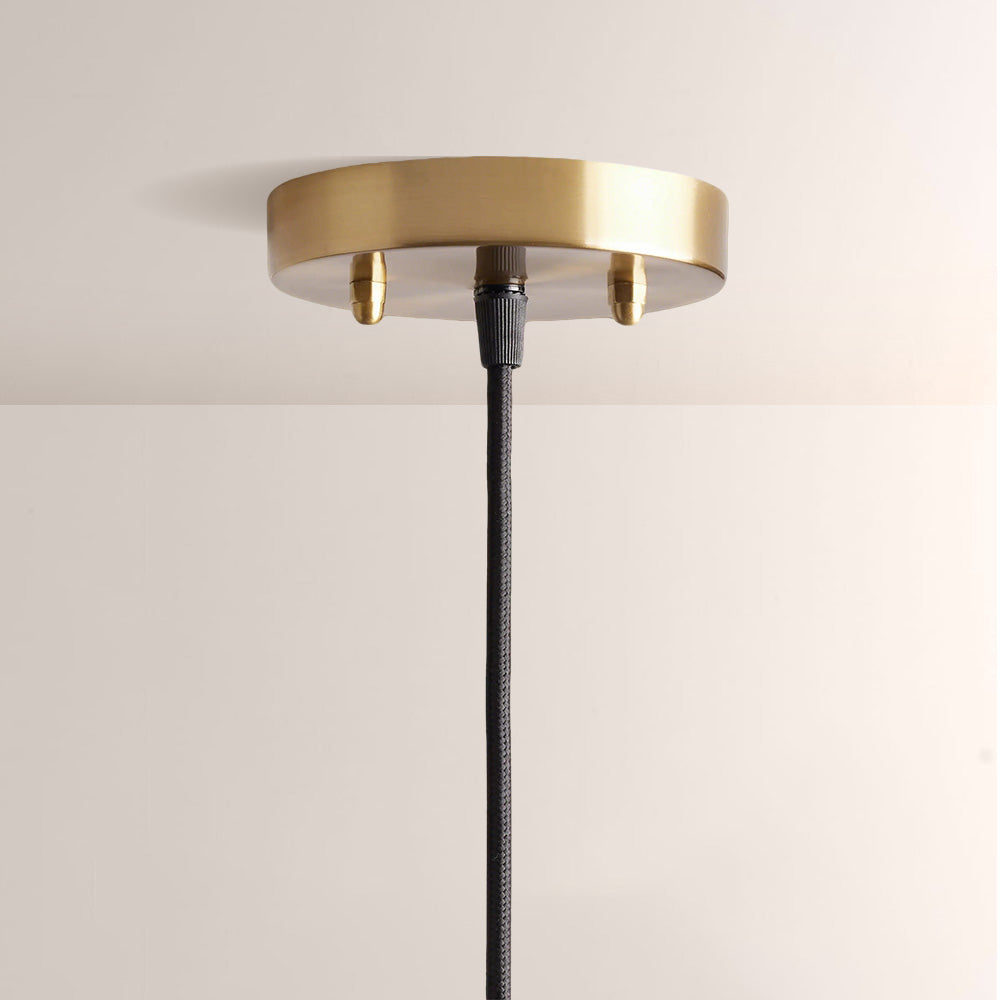 Mara Pleated Linen & Black Trim Pendant