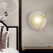 Alabaster Round Victory V Wall Lamp