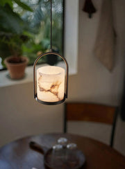 Alabaster Cylinder Pendant Light — image 7