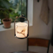 Alabaster Cylinder Pendant Light — image 3