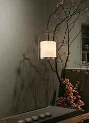 Alabaster Cylinder Pendant Light — image 9