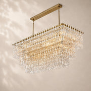 Marivena Crystal Tiered Rectangular Chandelier 60“W