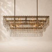 Marivena Crystal Tiered Rectangular Chandelier 60“W