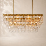 Marivena Crystal Tiered Rectangular Chandelier 60“W