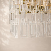 Marivena Crystal Tiered Rectangular Chandelier 60“W
