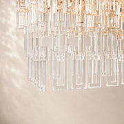 Marivena Crystal Tiered Rectangular Chandelier 60“W
