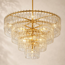 Marivena Crystal Tiered Round Chandelier 48